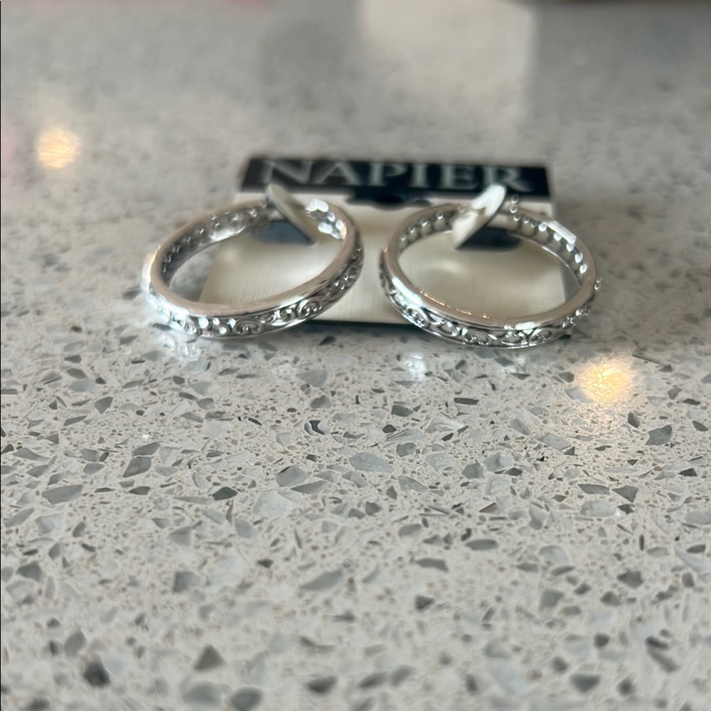 Napier Silver Hoop Earrings